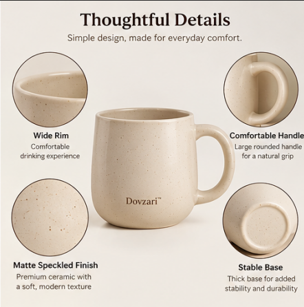 Dovzari™ RidgeArc Ceramic Mug