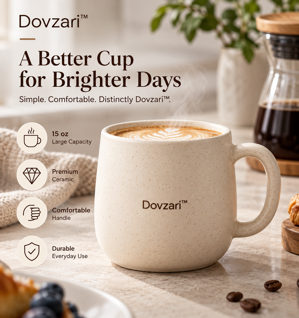 Dovzari™ RidgeArc Ceramic Mug