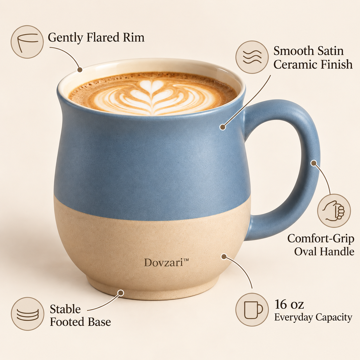 Dovzari™ EmberCurve Ceramic Mug