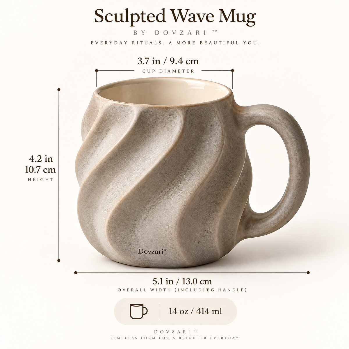 Dovzari™ Sculpted Wave Mug
